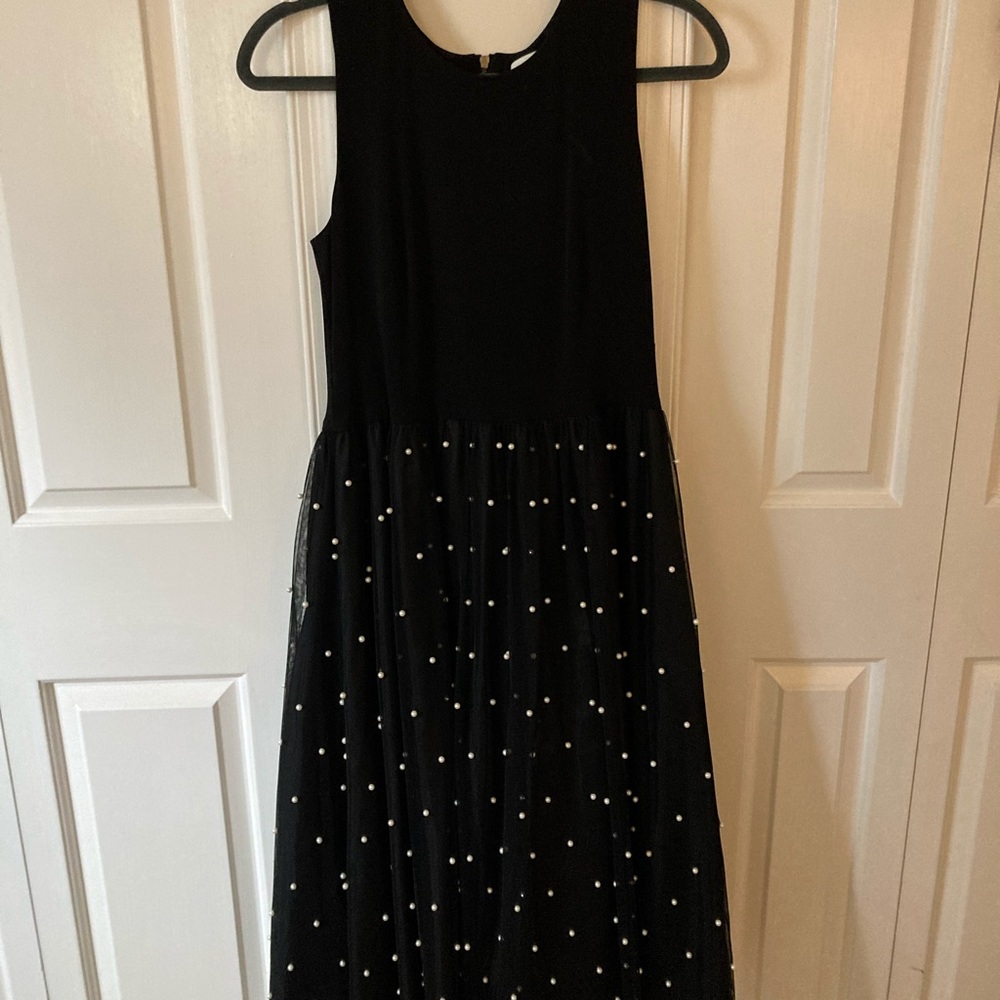 Calvin Klein pearl detail formal dress